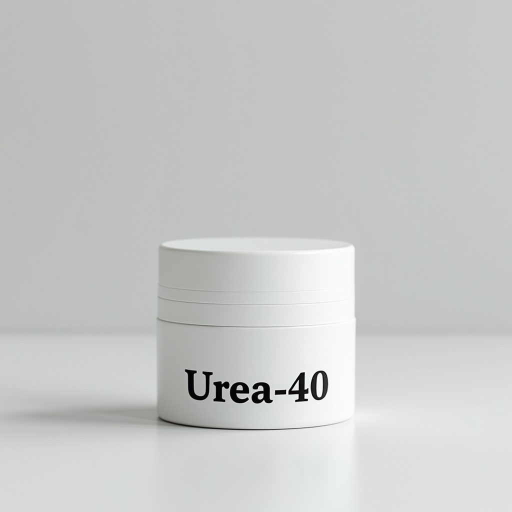A jar containing 40% urea cream for cracked feet