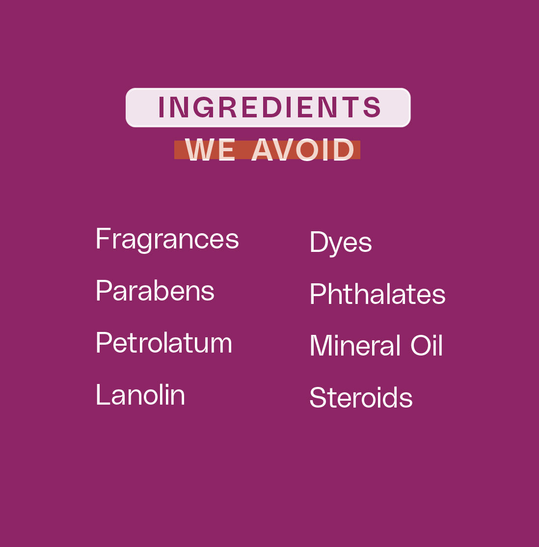 List of ingredients not included in the Rapid Crack Repair Cream formula